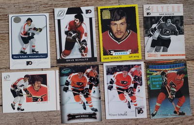 Dave Schultz 8 Different Hockey Card Lot-Philadelphia Flyers Hall Of Famer