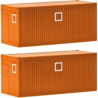 Herpa 053600-004 H0 2X Baucontainer, Kommunalorange H0 + Neu