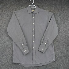 Michael Michael Kors Dress Shirt Mens 15.5 34/35 Black Gingham Long Sleeve