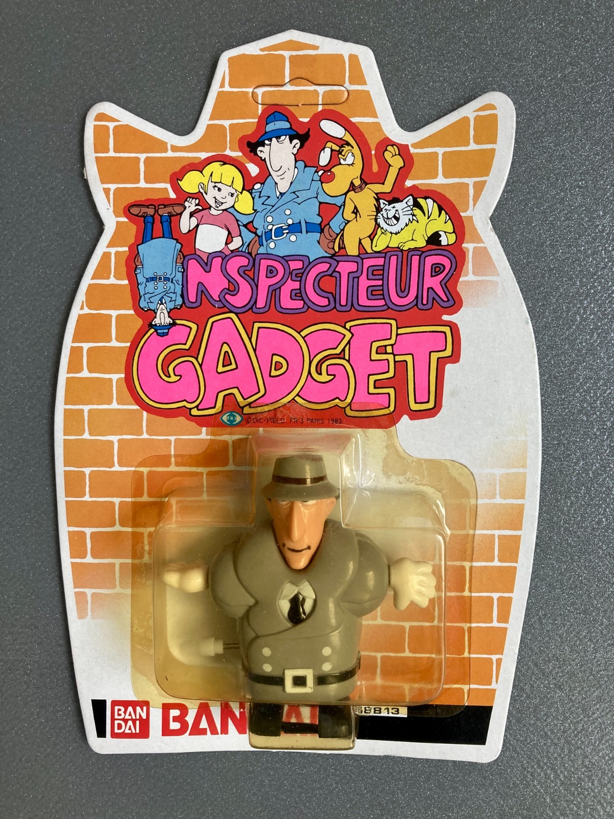 Windup Inspecteur Gadget manteau Bandai FR3 1983 MOC original de collection