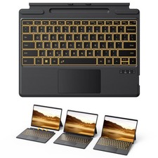 TECurs Bluetooth Type Cover Keyboard Backlit Touchpad - Surface Pro 11/10/9/8/X