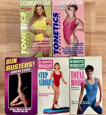 Lot of 5 Vintage 1990s Exercise Fitness Aerobics Workout VHS Video Cosmopolitan