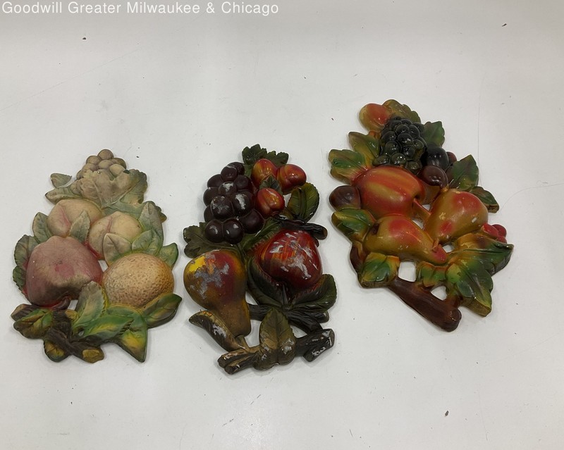 Vintage Set of 3 Fruit Bundle Themed Ceramic Household Decor
