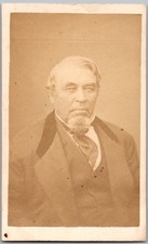 Antique CDV Circa 1860s Folsom Old Bearded Man In Suit Unmarked