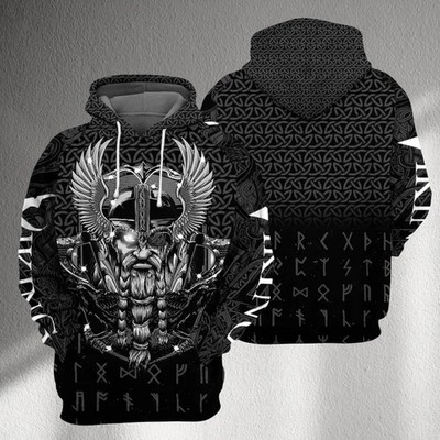 Viking Norse Odin Raven Celtic Knot 3D Hoodie All Over Print Unisex Men Women