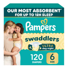 Pampers Swaddlers Ultra Diapers Size 6 23-44 lb - 120 Count-Free Ship