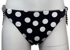 MARKS & SPENCER Ladies Swimwear Black White Polka Dot Hipster Bikini Bottoms