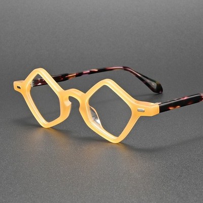 Handmade Acetate Eyeglass Frames Women Men Retro Diamond Glasses 43 24-145 mm