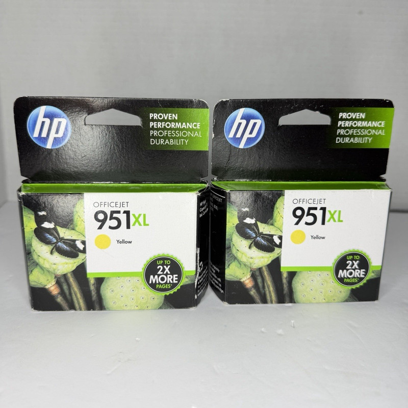 HP 951XL Genuine/Original Yellow Inkjet Cartridge 2-Pack for OfficeJet