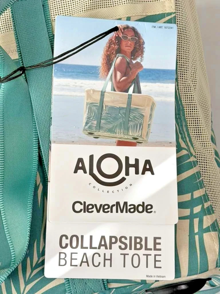 NWT ALOHA Collection x CleverMade Costco Collapsible Beach  ALOHA Collection CleverMade Collapsible Beach Tote NWT main image 0