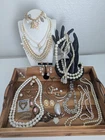 Vintage Estate Costume Jewelry Lot Faux Pearl Mid Century