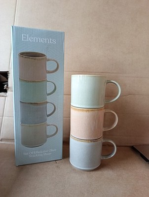 Lesser & Pavey Elements Reactive Glaze Stapeltassen 3er Set (1 defekt) 