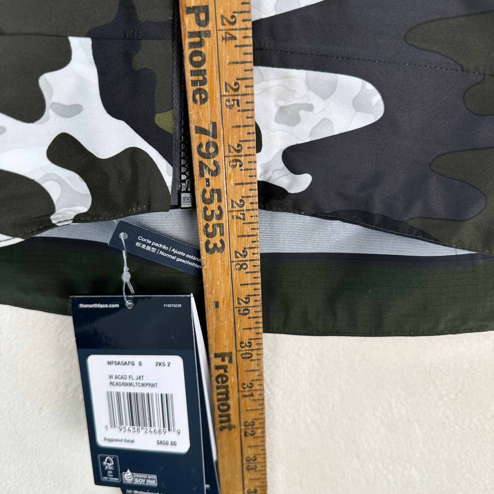 THE NORTH FACE WOMEN'S SMALL A-CAD FUTURELIGHT JACKET ROCKO GREEN CAMO PRINT image 7