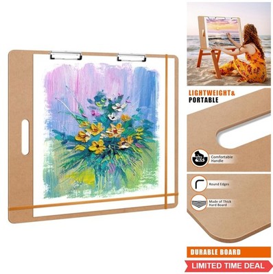 Drawing Board 23 x 26 Inch Sketch Board with Handle 2 Metal Clips Elastic Bands