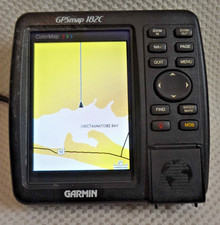GARMIN GPSMAP 182C MARINE CHART PLOTTER FISHFINDER GPS UNIT w/ MOUNTING KNOBS