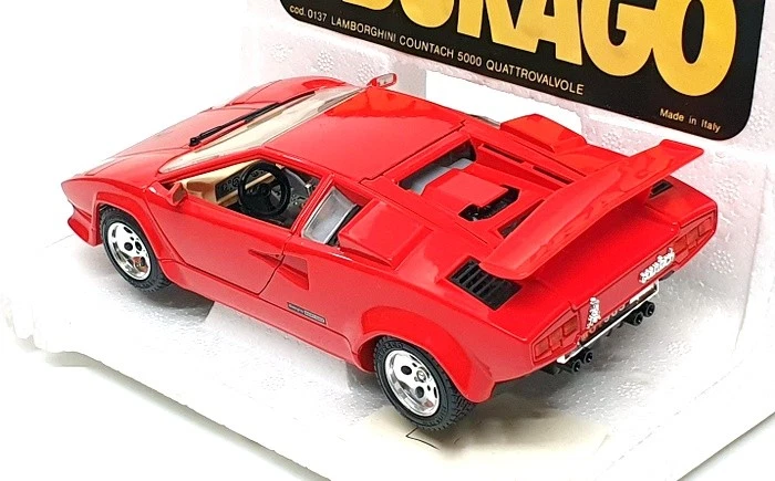 Burago escala 1/24 diecast 0137 - Lamborghini Countach 5000 - rojo Foto 2 de 4