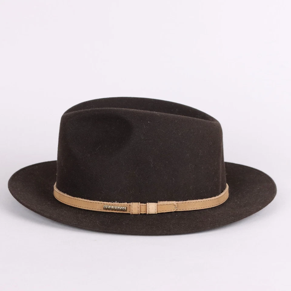 Chapeau Second Hand Stetson en Feutre Noir Taille M USA - Photo 2/4
