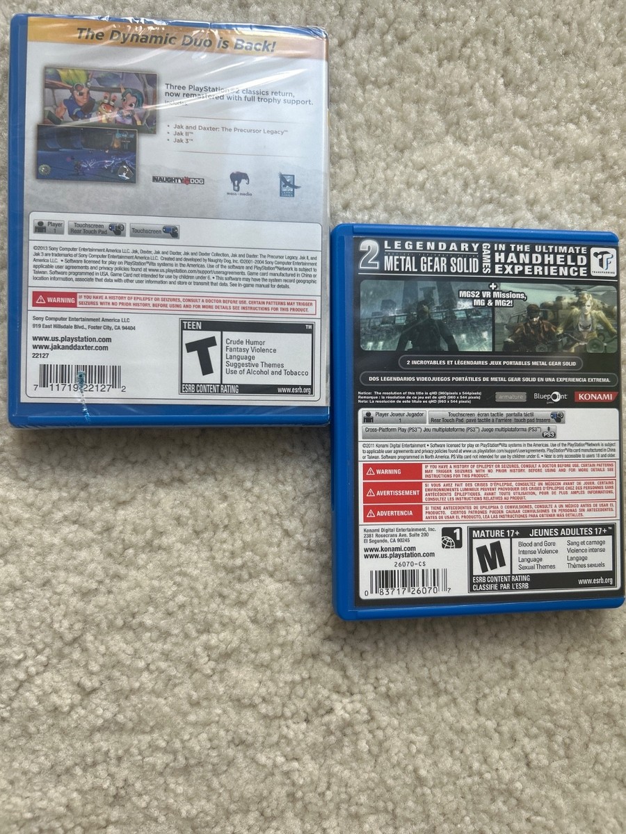 Metal Gear Solid HD+Jak and Daxter New SEALED PlayStation PS Vita