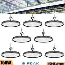 (8Pack) 150W UFO Led High Bay Light Warehouse Factory Commercial Shop Fixtures