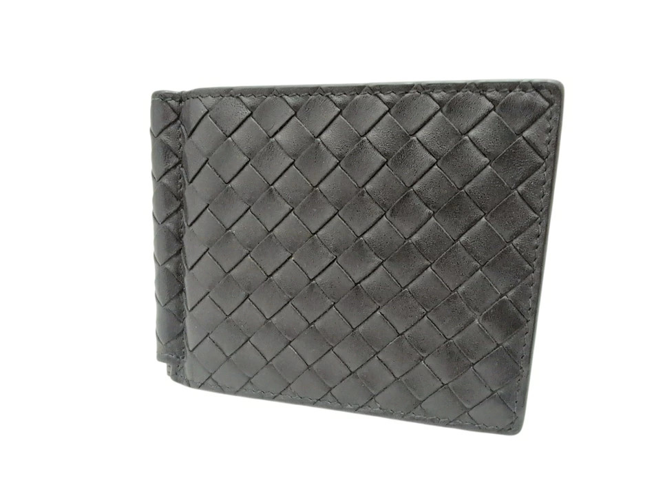 Bottega Veneta  Intrecciato Leather Wallet Black Bifold Used