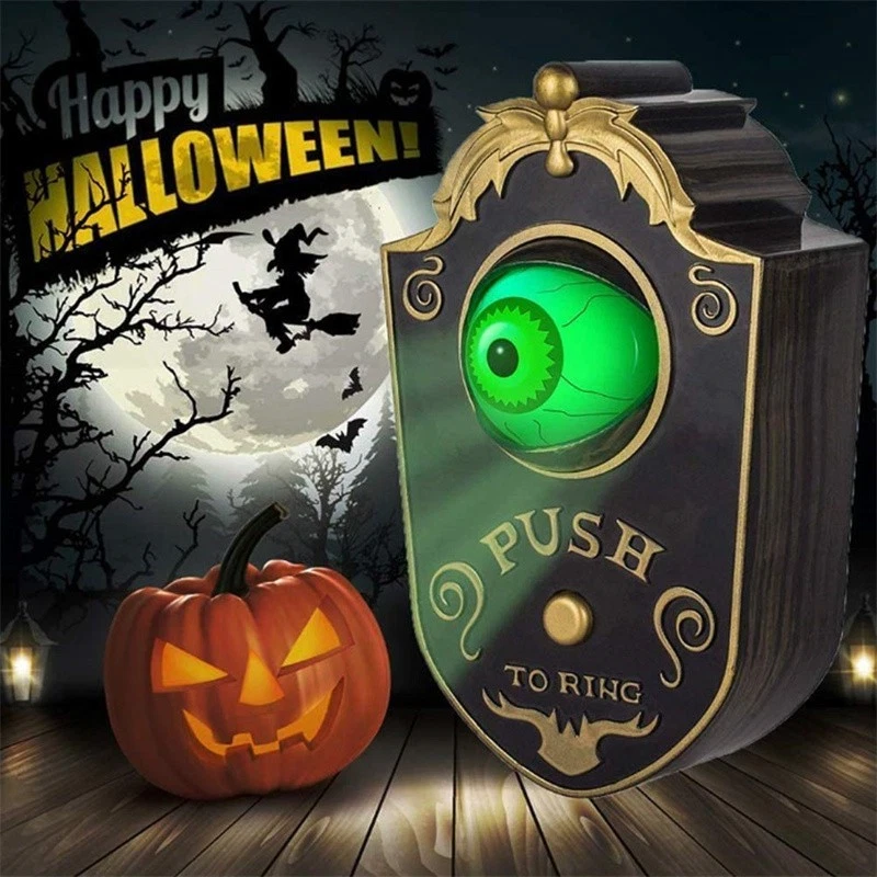 Halloween Decorations, Halloween Doorbell, Animated Eyeball with Spooky-Sounds