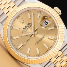 2024 B&P ROLEX DATEJUST 41 126333 CHAMPAGNE DIAL 18K GOLD STEEL JUBILEE WATCH