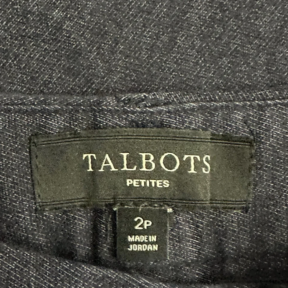 Talbots Pants Women 2 Petite 2p Dark Blue Career Office Trouser Slim Leg Stretch - Image 2 of 4