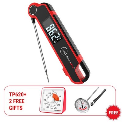 ThermoPro TP620 Instant Read Thermometer+2 Free Gifts Visual Timer & Analog Meat