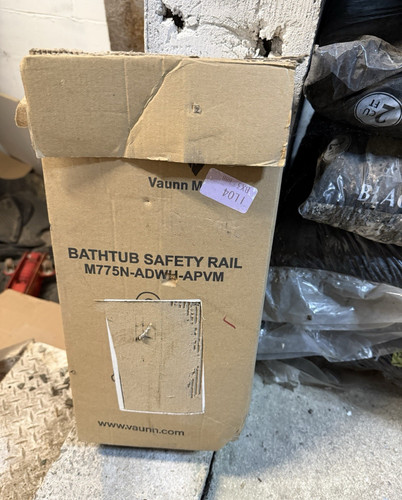 Vaunn Clamp-On Bathtub Safety Rail Handle, White Metal, 300 lb, M775N-ADWH-APVM