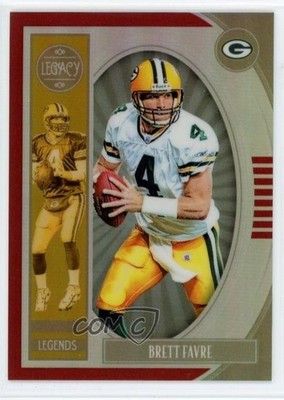 2019 Panini Legacy Legends Premium Edition Ruby Prizm 34/100 Brett Favre HOF 6o3