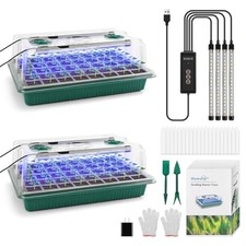 Seed Starter Tray with Grow Light,2 Pack 80 Cells Seedling Tray Kit with