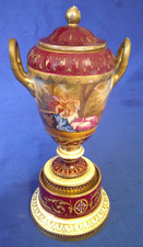 Royal Vienna Beehive Mark, Two Handled Covered Urn with Base, Circa. 1890