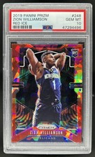 2019-20 Panini Prizm Zion Williamson Prizm Red Ice RC #248 Pelicans PSA 10