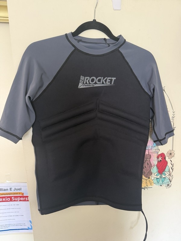 PaddleAir AIR ROCKET Short Sleeve Rash Guard Top Shirt, Size M