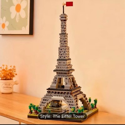 Architecture Eiffel Tower Building Blocks Toy DIY Micro Bricks Set 3585 Pieces