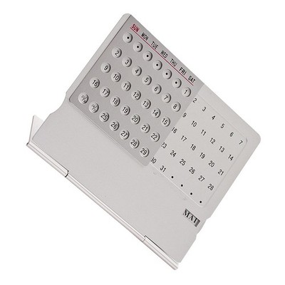  1pc Mini Ultra-Thin Desktop-Kalender Metall Perpetual Calendar Jährliche Agenda