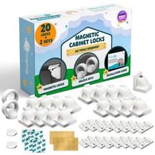 Baby Magnetic Child Cupboard Locks - 20 Locks with 2 Keys