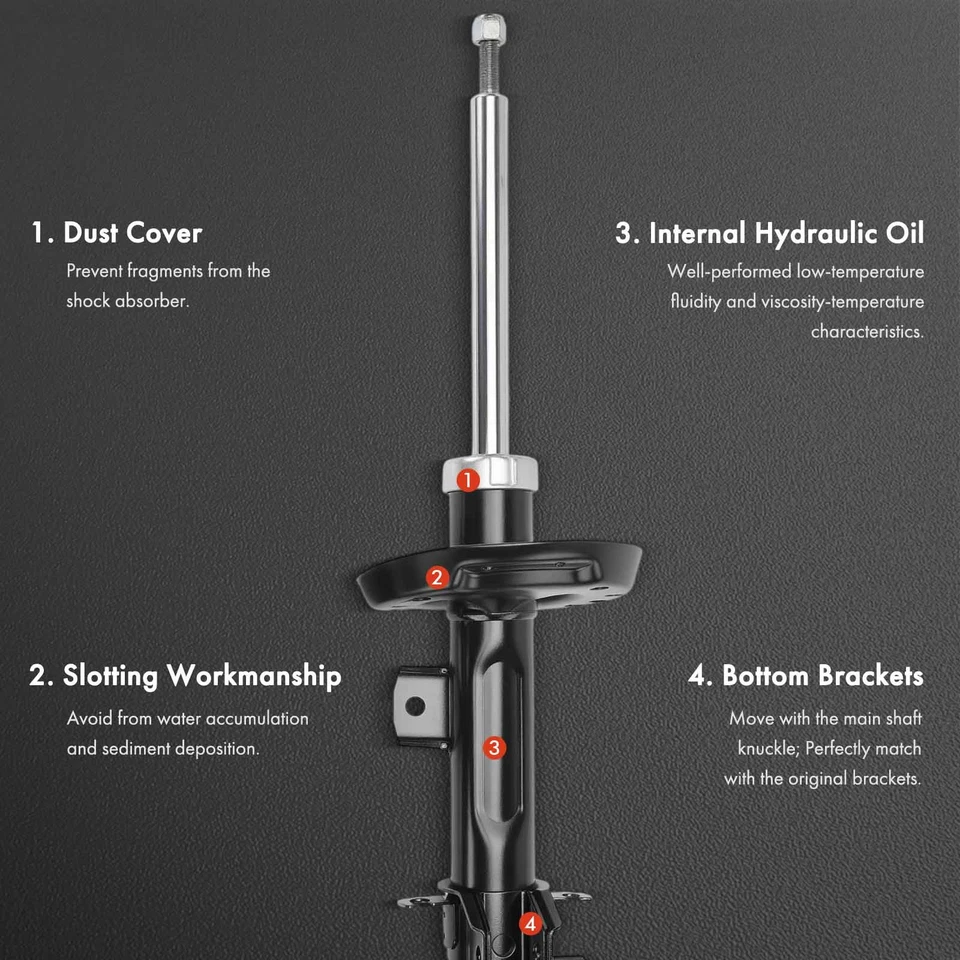 2x Amortiguador de suspensión delantera para Fiat 500L 2014 2015 2016 L4 1,4 L 68212221AA Foto 3 de 4