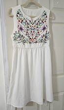 Shein Floral Women's White Dress, Spring Summer Size L
