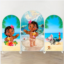 Bebé Moana Cumpleaños Arco Telón de Fondo Cubierta Fondo Playa Fiesta Decoración Accesorios