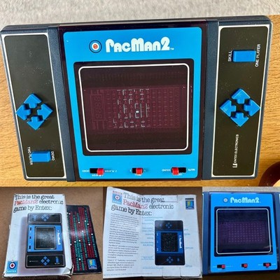 Vintage PacMan 2 Handheld Game, 1981, Entex, boxed, voll funktionsfähig, komplett