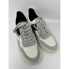 Vince Warren Court Platform Sneakers Womens 9.5 White Navy Leather Suede Low Top