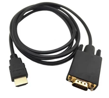HDMI to VGA Adapter Cable, Haokiang 6ft/1.8m Gold-Plated 1080P HDMI Male to V...