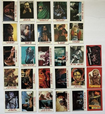 Fright Flicks Horror Trading Cards (Topps 1988?) Lot of 28 (25 + 3 stickers)