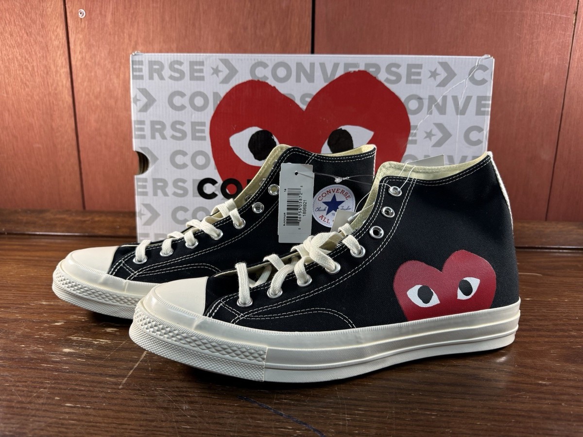 Converse x CDG PLAY Chuck 70 High Black 150204C Men's Size US 12