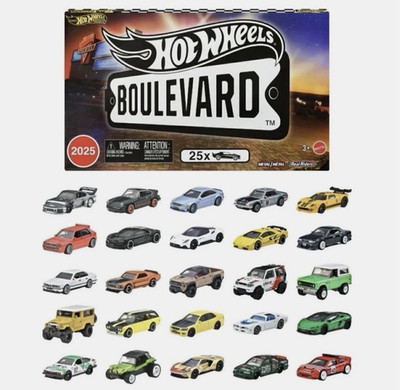 Hot Wheels Boulevard 25-Car Factory Set 2025, 25 Premium Die-Cast 1:64 Scale Car