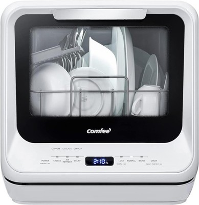 Portable Dishwasher Countertop with 5L Built-in Water Tank, No Hookup Needed, 6