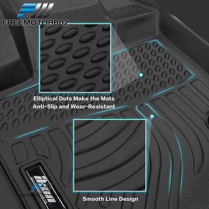 Fits 25-26 Nissan Armada & Infiniti QX80 All Weather 3D Floor Mats Liners TPE