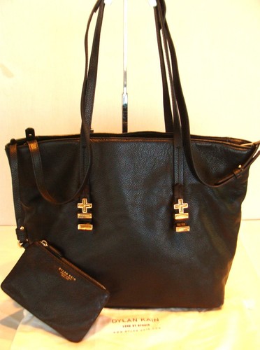 Dylan Kain Leather Tote Handbag with Small Pouch, Dust Cover & Shoulder Strap - Picture 3 of 7