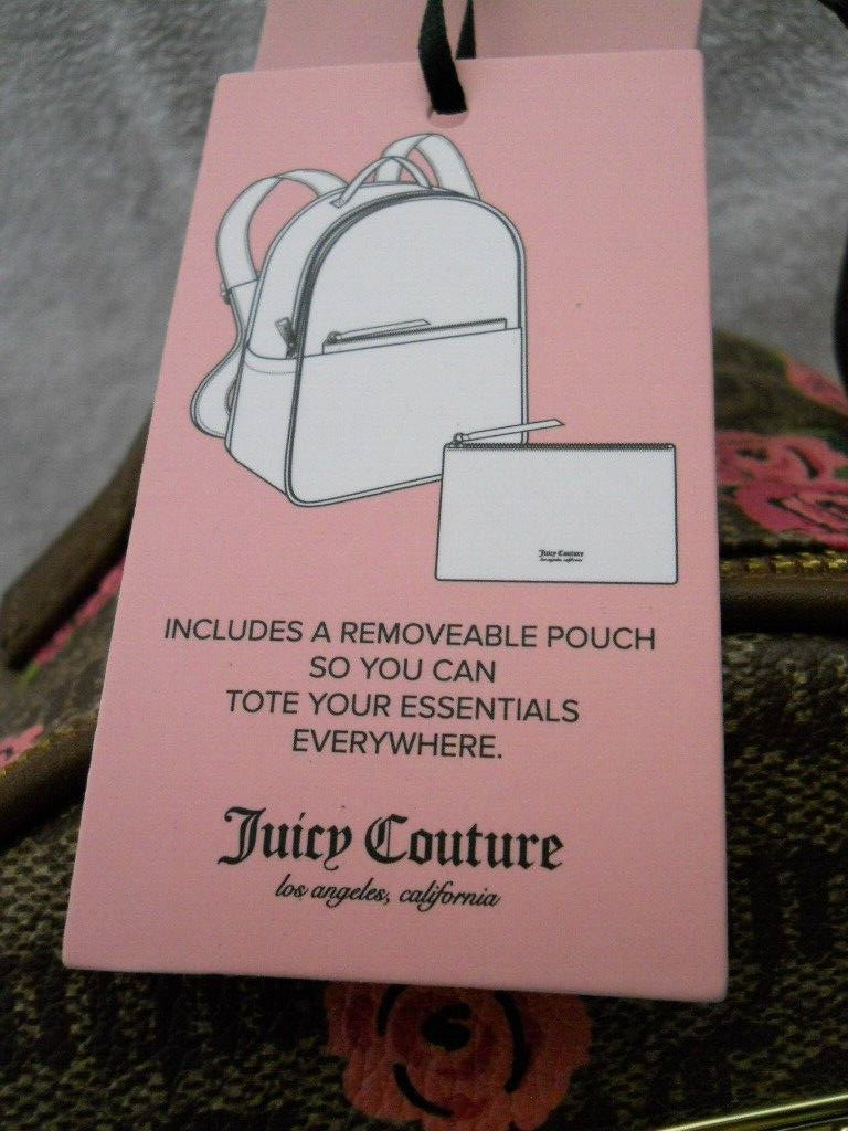 Juicy Couture Brown Pink Floral Bloom Backpack Removable  display picture 3